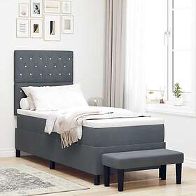 vidaXL Box Spring Bed with Mattress & Bench Dark Grey 80x200 cm Velvet