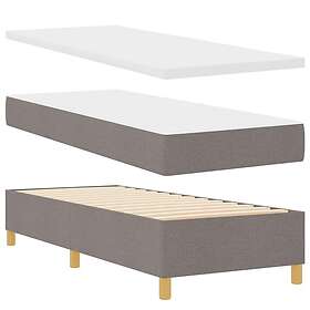 vidaXL Box Spring Bed with Mattress & Bench Taupe 80x200 cm Fabric