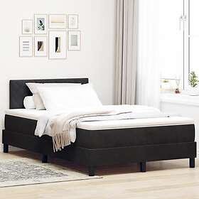vidaXL Box Spring Bed with Mattress & LED Black 120x200 cm Velvet