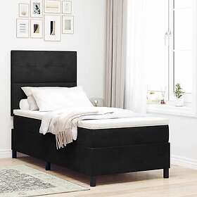 vidaXL Box Spring Bed with Mattress & LED Black 80x200 cm Velvet