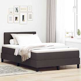 vidaXL Box Spring Bed with Mattress & LED Dark Brown 120x190 cm Fabric