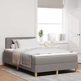 vidaXL Box Spring Bed with Mattress & LED Taupe 120x200 cm Fabric