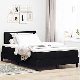 vidaXL Box Spring Bed with Mattress Black 120x200 cm Fabric