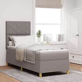 vidaXL Box Spring Bed with Mattress & LED Taupe 80x200 cm Fabric