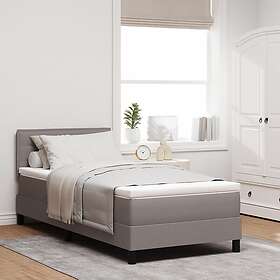 vidaXL Box Spring Bed with Mattress & LED Taupe 90x200 cm Fabric