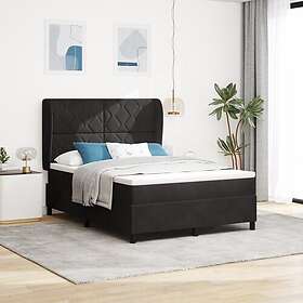 vidaXL Box Spring Bed with Mattress Black 140x190 cm Velvet