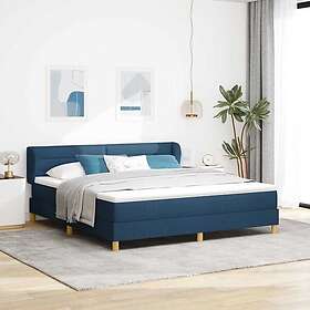 vidaXL Box Spring Bed with Mattress in Blue, 180x200 cm Fabric