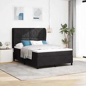 vidaXL Box Spring Bed with Mattress Black 160x200 cm Velvet