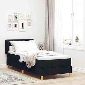 vidaXL Box Spring Bed with Mattress Black 80x200 cm Fabric