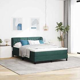 vidaXL Box Spring Bed with Mattress Dark Green 140x190 cm Velvet