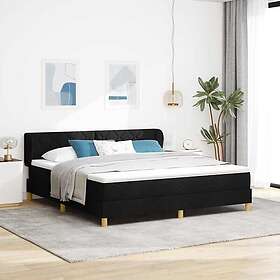 vidaXL Box Spring Bed with Mattress Black 180x200 cm Fabric
