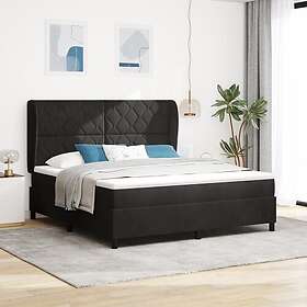 vidaXL Box Spring Bed with Mattress Black 180x200 cm Velvet