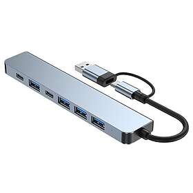 INF 2-i-1 USB-C USB-hub 7 ports USB3.0