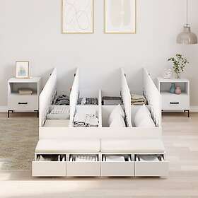 vidaXL Storage Bed Frame White 120x200 cm