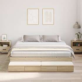 vidaXL Storage Bed Frame Sonoma Oak 200x200 cm