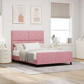 vidaXL Bed Frame Pink 160x200 cm Velvet