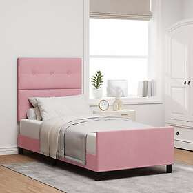 vidaXL Pink Velvet Bed Frame 90x190 cm
