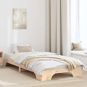 vidaXL Bed Frame Natural Pine Wood 100 x 200 cm Durable Bed Frame