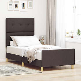 vidaXL Bed Frame Dark Brown 90x190 cm Fabric