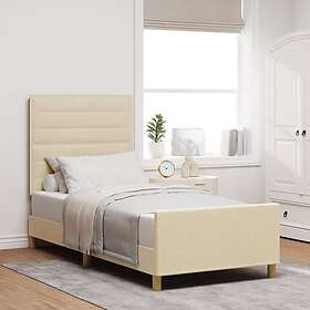 vidaXL Cream Bed Frame 100x200 cm Fabric