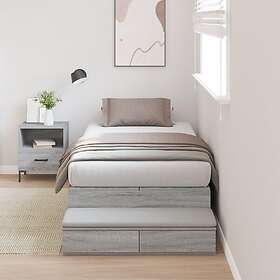 vidaXL Storage Bed Frame Grey Sonoma 100x200 cm