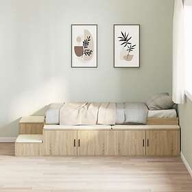 vidaXL Storage Bed Frame Sonoma Oak 75x190 cm