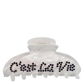 Dark Text Hair Claw "C'est La Vie" White