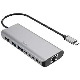 Deltaco USBC-HDMI24 USB-C 1x HDMI/RJ45/2x USB-A/SD