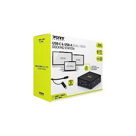 PORT Designs 901908-UK connect USB-C & USB-A Dual Video Docking Station 2 X 2K