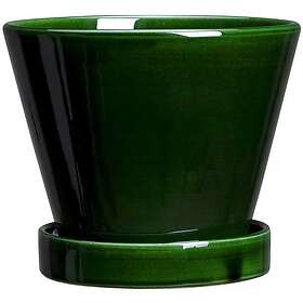 Bergs Potter Julie Pot With Saucer Emerald Green, 21 cm