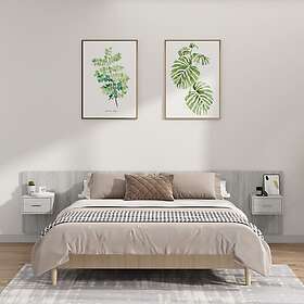 vidaXL Bed Headboard with Cabinets Concrete Grey Engineered Wood 3115751