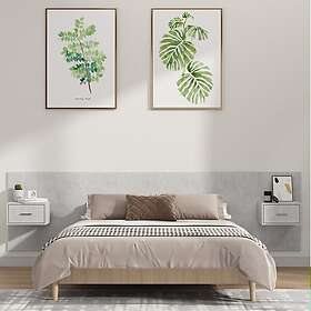 vidaXL Bed Headboard with Cabinets Concrete Grey Engineered Wood 3115727