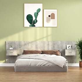 vidaXL Bed Headboard with Cabinets Concrete Grey Engineered Wood 3115703