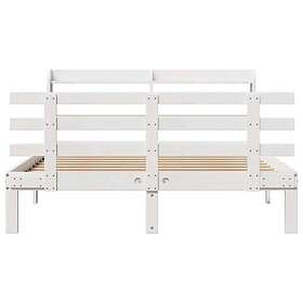 vidaXL Bed Frame with Headboard without Mattress White 135x190 cm Double 3306844