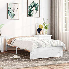 vidaXL Bed Frame without Mattress White Solid Wood 90x200 cm