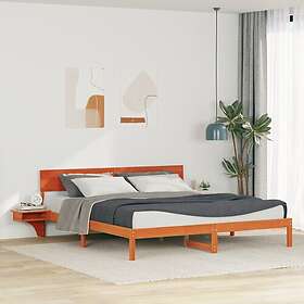 vidaXL with Headboard Wax brown 200 x 200 cm Solid pine wood