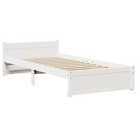 vidaXL Bed Frame with Headboard without Mattress White 90x200 cm 3306757