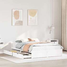 vidaXL Bed Frame without Mattress White 120x200 cm Solid Wood Pine 3301687