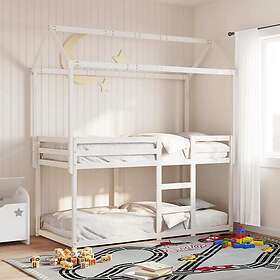 vidaXL Bunk Bed without Mattress White 90x190 cm Single Solid Wood Pine 3282125