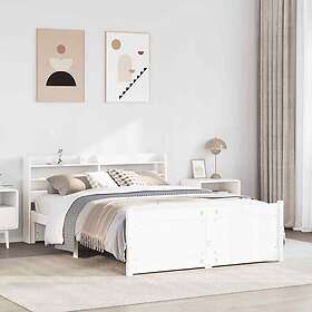 vidaXL Bed Frame with Headboard without Mattress White 135x190 cm Double 3306753
