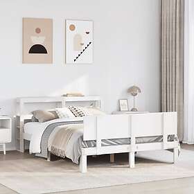 vidaXL Bed Frame with Headboard without Mattress White 120x200 cm 3306085
