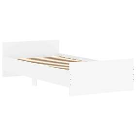 vidaXL Bed Frame without Mattress White 90x200 cm Engineered Wood