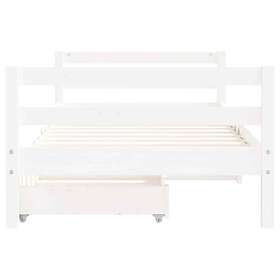 vidaXL Kids Bed Frame with Drawers White 80x160 cm Solid Wood Pine