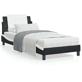 vidaXL Bed Frame without Mattress "Zadar" Black and White 90x200 cm Faux Leather