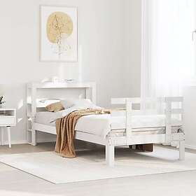 vidaXL Bed Frame with Headboard without Mattress White 75x190 cm Small Single 33