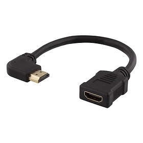 Deltaco HDMI-21D Flexible HDMI adapter 0,2m right-angled