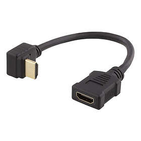 Deltaco HDMI-21E Flexible HDMI adapter 0,2m right-down