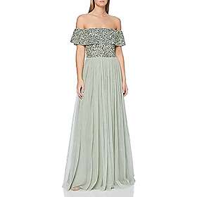 Maya Deluxe Bardot Embellished Maxi Dress