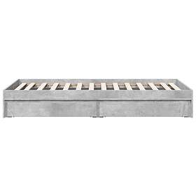 vidaXL Bed Frame with Drawers without Mattress Concrete Grey 100x200 cm