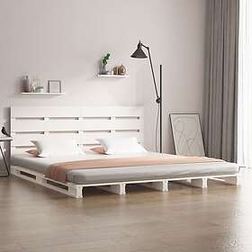 vidaXL Bed Frame without Mattress White 200x200 cm Solid Wood Pine
